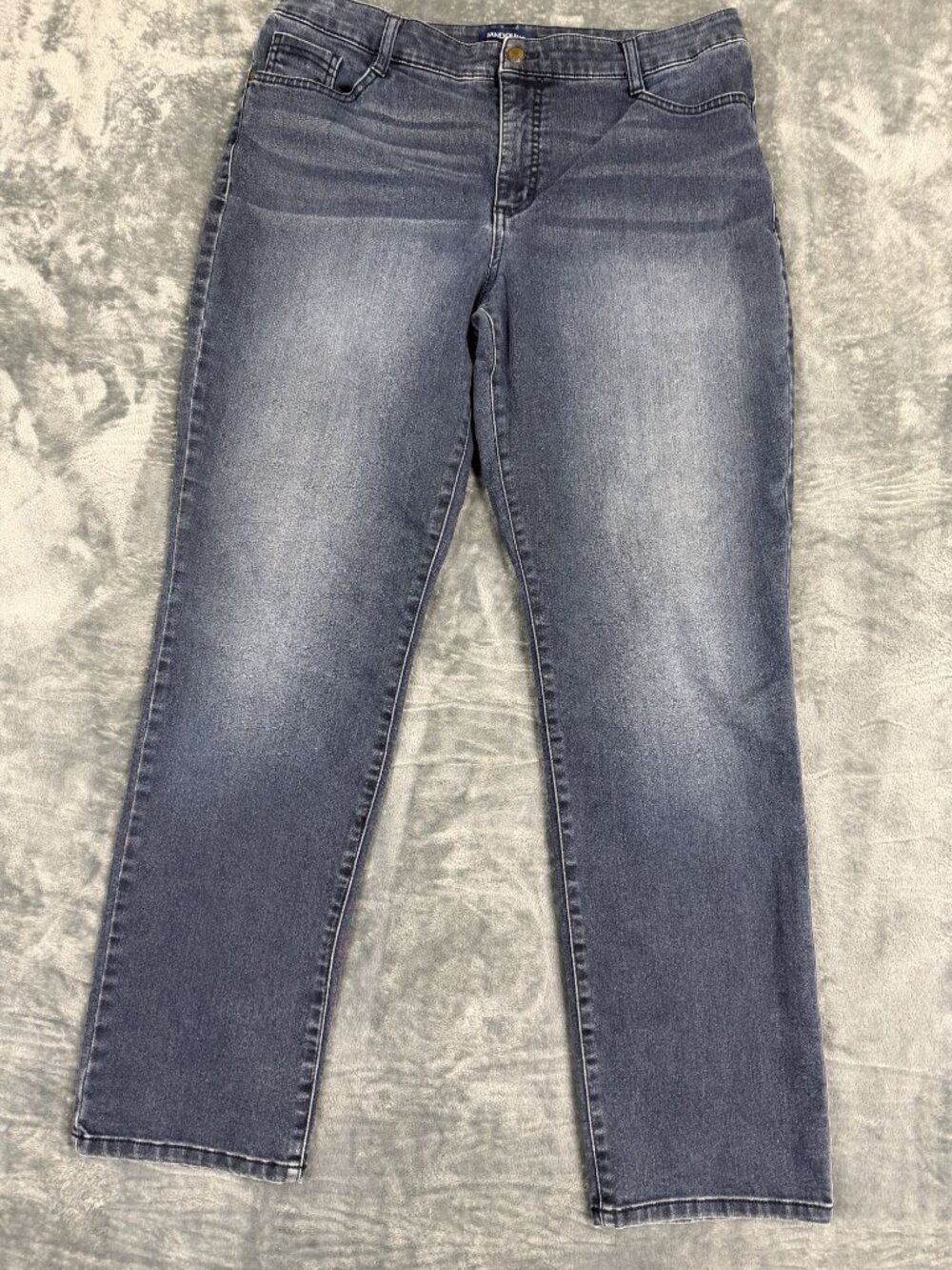 Bandolino Amy Womens Size 14 Mid-Rise Stretch Denim Jeans In Dark Wash
